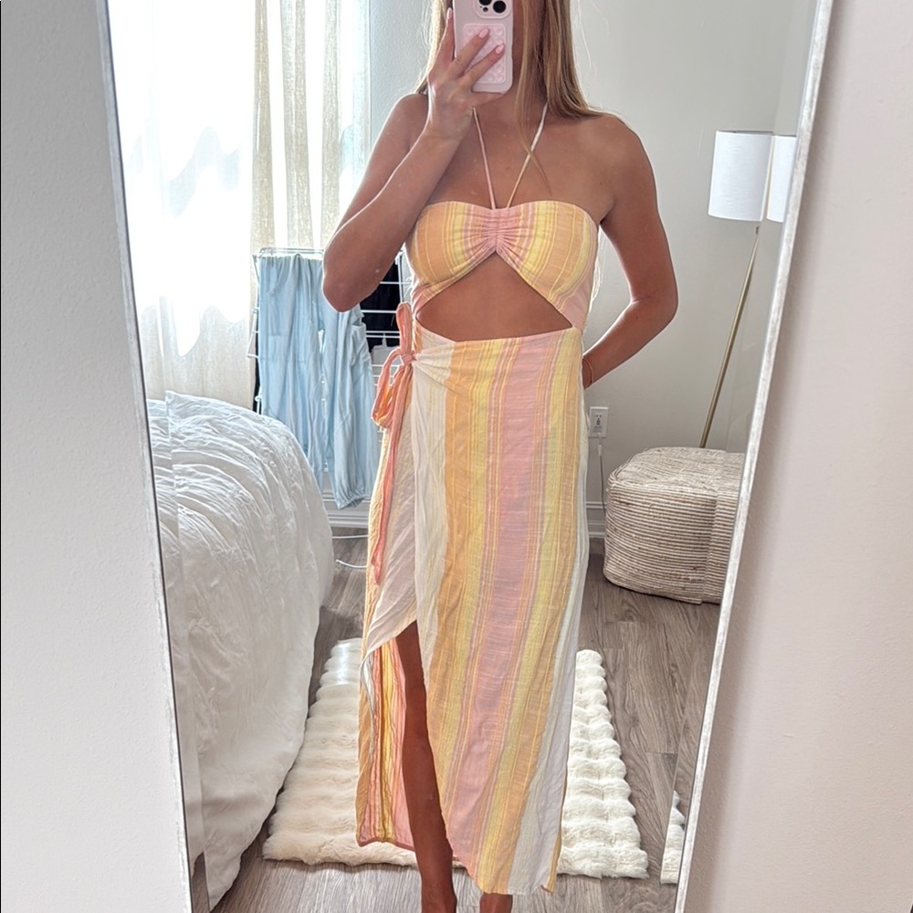 L*Space Multicolor Striped Swim Coverup